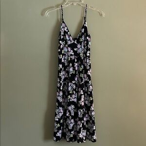 Wild Fable Black Floral Midi Dress